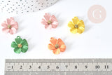 Pendentif Fleur colorée zamac doré 23,5mm, pendentif fleur , x1 (G8067)