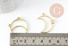 Pendentif Lune Etoile zamac doré 25mm,pendentif création bijoux doré, x1 (G7503)