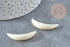 Pendentif Lune corne blanche naturelle 40x7mm, création bijoux naturels x1 G8210
