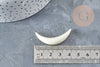 Pendentif Lune corne blanche naturelle 40x7mm, création bijoux naturels x1 G8210