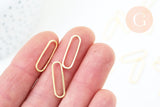 Pendentif Oval connecteur laiton doré 18K 20mm, x5 (G5988)