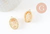 Pendentif Ovale cabochon 18x13mm laiton doré 18K, x2 (G10047)
