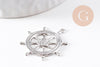 Pendentif Roue de bateau argenté x1 (G7516)