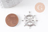 Pendentif Roue de bateau argenté x1 (G7516)