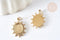Pendentif Soleil pour cabochon ovale acier 304 inoxydable doré IP 18mm , x1 (G8032)