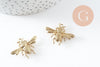 Pendentif abeille laiton brut 28mm,création bijoux laiton brut, x1 (G2960)