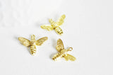 Pendentif abeille laiton doré 19mm, x2 (G1466)