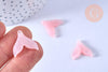 Pendentif acétate queue de poisson rose nacré 19mm, x5 (G4081)