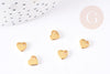 Pendentif acier 201 inoxydable dore cœur 6mm, x5 (G6246)
