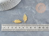 Pendentif acier 201 inoxydable doré feuille 25mm ,breloque acier inoxydable pour création bijoux, x1 (G5728)