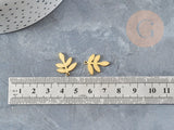 Pendentif acier 304 doré inoxydable feuille laurier 18mm, x1 (G4543)