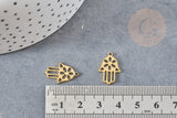 Pendentif acier dore main fatma,breloque doré, acier inoxydable doré, pendentif sans nickel,création bijoux, x1,G6028