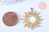 Pendentif acier inoxydable 304 doré soleil 32.5mm, x1 (G6148)