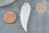 Pendentif aile nacre blanche naturelle,bijou nacre,pendentif aile ange nacre,coquillage blanc, 49mm, x1 G3875