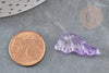 Pendentif aile verre violet clair 24.5mm ,pendentif verre pour création bijoux, x10 (G5830)