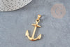 Pendentif ancre acier doré 14k, fourniture bijoux,acier doré inoxydable ,pendentif bijoux sans nickel,37.5mm, x1 (G4522)
