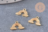 Pendentif arc-en-ciel laiton doré 18k 10.5mm,Pendentif doré pour création de bijoux, x1 (G5983)