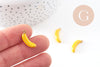 Pendentif banane émail jaune acier 304 inoxydable doré 19mm, x1 (G10872)