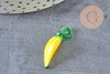 Pendentif banane fruit verre artisana tchèque 25mm,x5 (G2966)