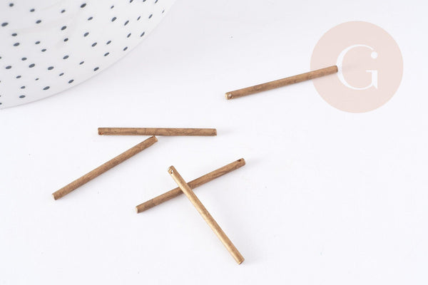 Pendentif barre ronde laiton brut 35mm,laiton brut sans nickel pour création bijoux, x10 G9077