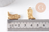 Pendentif botte de cow-boy acier 304 inoxydable doré IP 20mm, x1 (G10409)