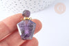 Pendentif bouteille parfum améthyste naturelle 37.5mm, x1 (G3213)