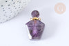 Pendentif bouteille parfum améthyste naturelle 37.5mm, x1 (G3213)
