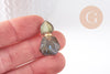 Pendentif bouteille parfum labradorite naturelle acier 304 inoxydable doré 27.5mm, x1 (G10315)