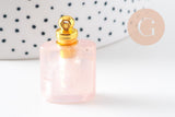 Pendentif bouteille parfum quartz rose naturel 33mm, x1 (G5187)