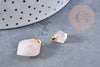 Pendentif bouteille parfum quartz rose naturel laiton 27mm, x1 (G8633)