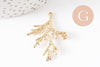 Pendentif branche de corail acier 201 inoxydable doré PVD 18K 35mm, x1 (G9670)