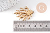 Pendentif branche de corail acier 304 inoxydable doré 18K 36mm, x1 (G10508)
