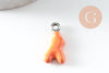 Pendentif branche de corail acier 304 inoxydable platine multicolore 18.5mm, x1 G9811