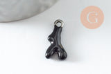 Pendentif branche de corail acier 304 inoxydable platine multicolore 18.5mm, x1 G9811