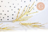 Pendentif branche feuille laiton 39mm,breloque laiton brut, bijou laiton,feuille dorée pour création bijoux x1 (G6278)
