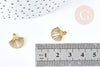 Pendentif breloque coquillage acier 304 doré inoxydable 13.5mm, x1 (G8620)