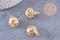 Pendentif bulle verre laiton et sable doré 21mm, médaillon transparent, création sautoir, pendentif vitrine, x1 (G1872)