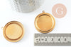 Pendentif cabochon rond laiton brut,sans nickel 24mm, x1 (G1951)