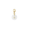 Pendentif charm initiale rond nacre blanche lettre, pendentif alphabet x1 (G9397)