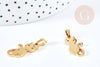Pendentif chat acier 304 doré inoxydable 22mm, x1 (G8618)