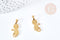 Pendentif chat acier 304 doré inoxydable 22mm, x1 (G8618)