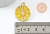 Pendentif citron agrume en zamac doré jaune 26.5mm, x2 (G5312)
