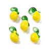 Pendentif citron jaune verre artisanal 19mm, x2 (G10317)