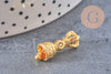 Pendentif cloche tibétaine Dorje Vajra laiton doré,breloque laiton brut,pendentif laiton brut,22mm, x1 (G4459)