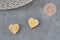 Pendentif coeur acier 316 inoxydable doré IP 12mm, x1 (G11360)-Breloques et pendentifs-Gingerlily Perles