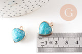Pendentif coeur amazonite facettes, fournitures créatives, pendentif pierre, amazonite naturelle, pendentif coeur,17mm, Unité (G0350)