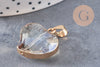Pendentif coeur doré cristal transparent facettes,pendentif cristal, pendentif doré,création bijoux,20mm, x 2, G5044