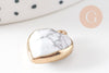 Pendentif coeur howlite facettes,pendentif bijoux, pendentif pierre, howlite naturelle, pendentif coeur,17mm, x1,G1428
