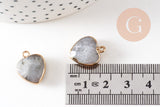 Pendentif coeur labradorite facettes, pendentif pierre, labradorite naturelle, pendentif coeur, Unité, 17mm-G0598