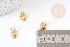 Pendentif coeur laiton doré 10mm, x5 (G1047)